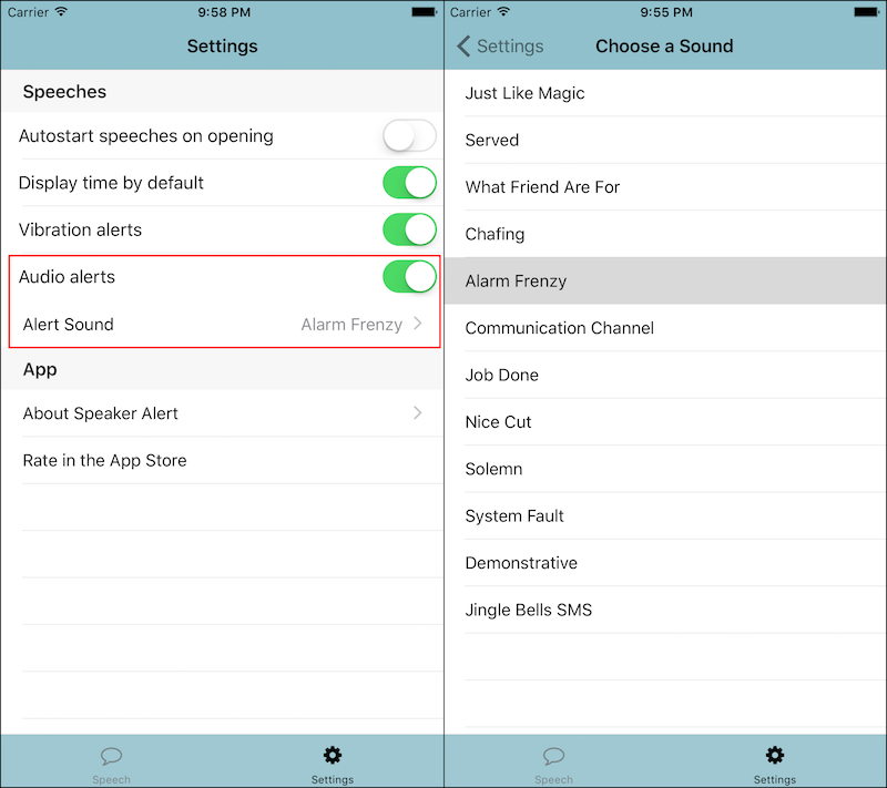Audio Settings