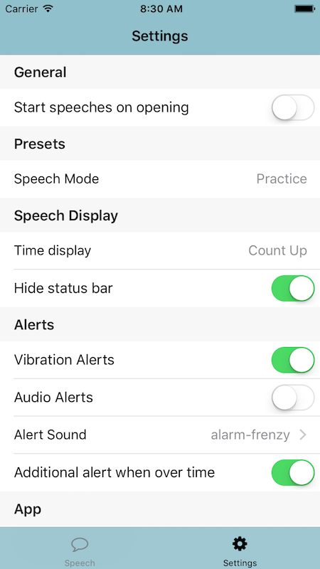 Updated Settings View